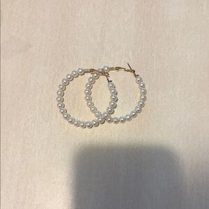 Chic Pearl Hoop Earrings